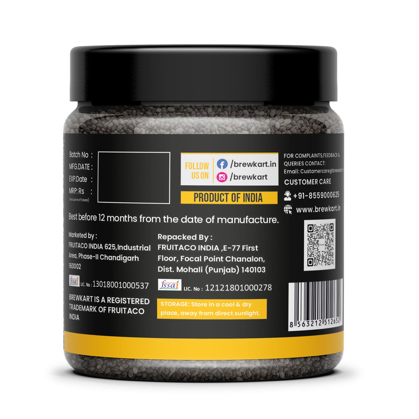 Brewkart Chia Seeds 250 gm