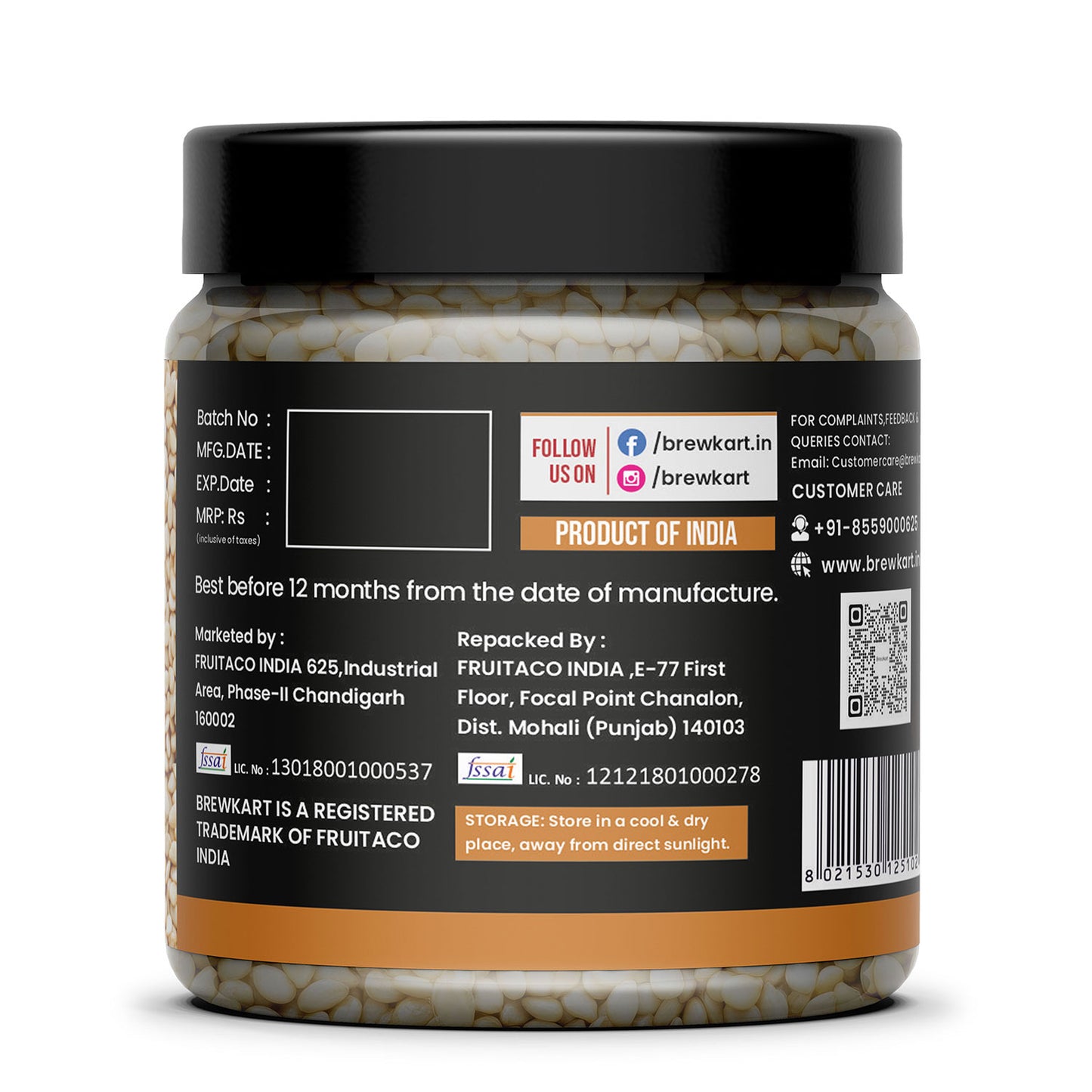 Brewkart White Sesame Seeds 250g